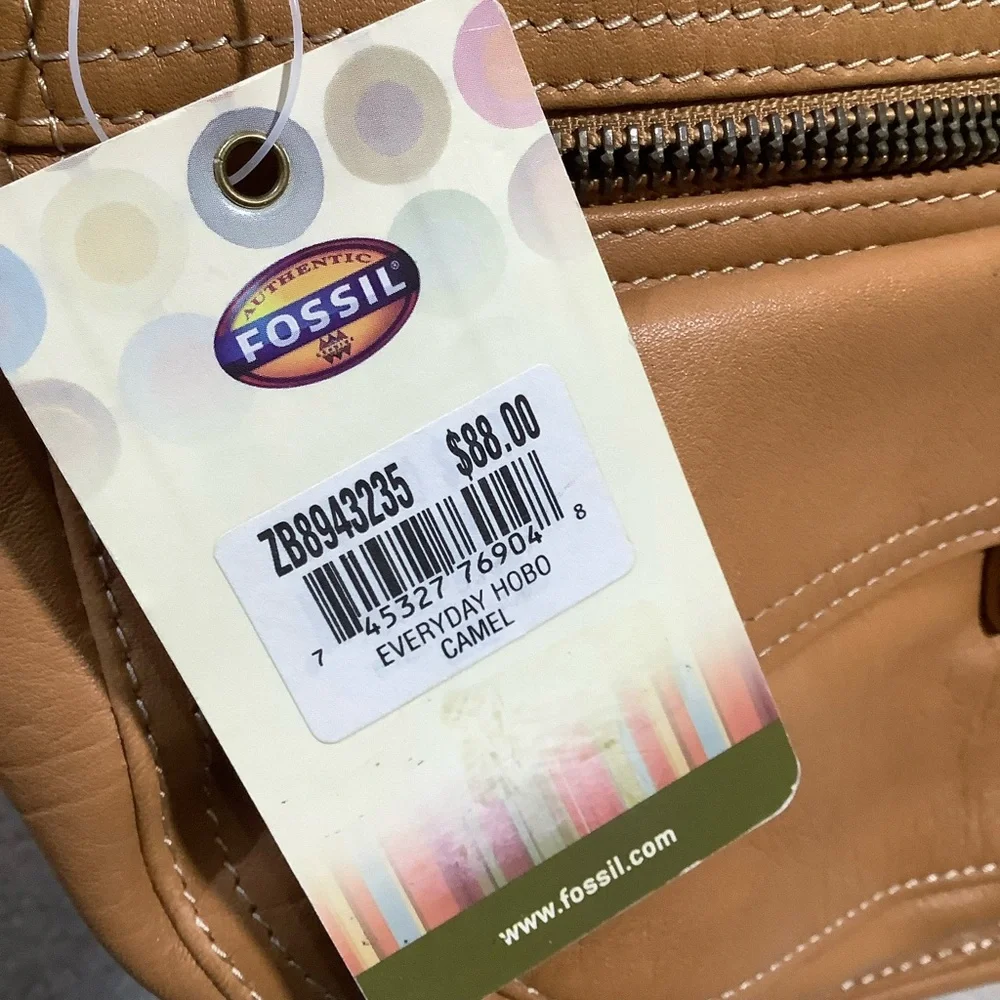 Fossil Leather Janet Everyday Hobo Shoulder Bag In Camel